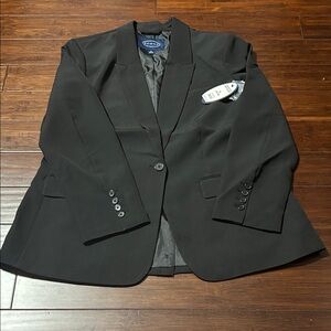 Scoop Women's & Women's Plus Crepe One Button Suit Blazer, Sizes XL (16-18)